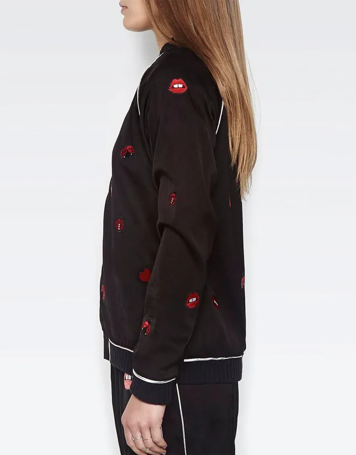 Women039s Paris Ladybug Love Kiss Black Lauren Moshi Jackets