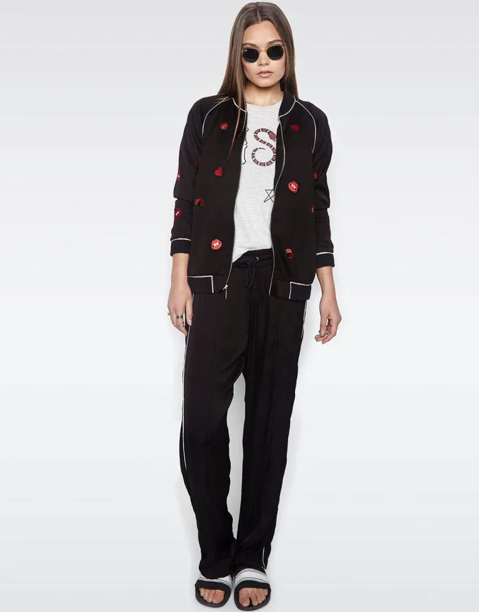 Women039s Paris Ladybug Love Kiss Black Lauren Moshi Jackets