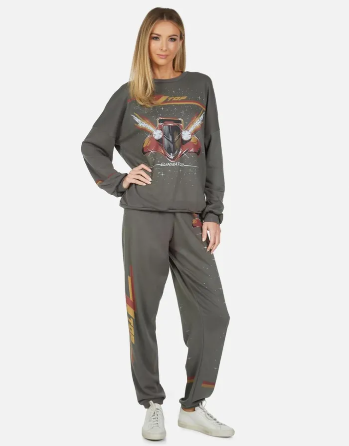Women039s Tanzy ZZ Top Eliminator Vintage Onyx Lauren Moshi Long Sweatpants
