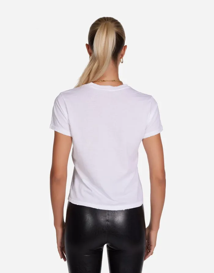Women039s Ursula Crystal CBGB Punk Skull White Lauren Moshi Short Sleeve