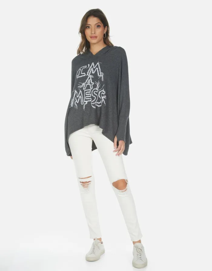 Women039s Wilma I039m A Mess Heather Black Lauren Moshi Hoodies