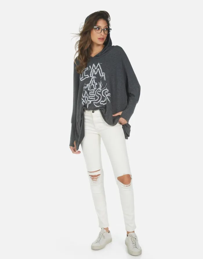 Women039s Wilma I039m A Mess Heather Black Lauren Moshi Hoodies
