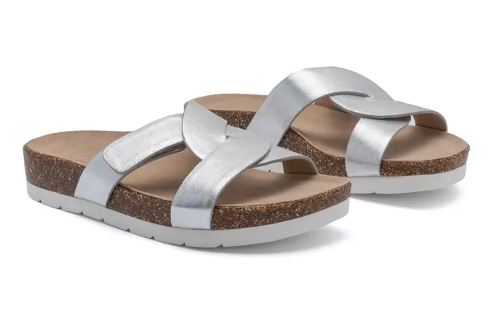 Women ABEO Footwear Sandals Lanai Slide Silver Women ABEO Footwear Sandals Lanai Slide Silver