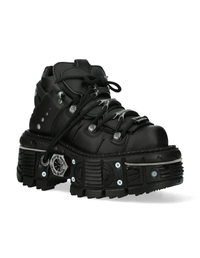 Women Ankle Boot Black Imperfect With Laces MTank006cV1 New Rock Platform Women Ankle Boot Black Imperfect With Laces MTank006cV1 New Rock Platform