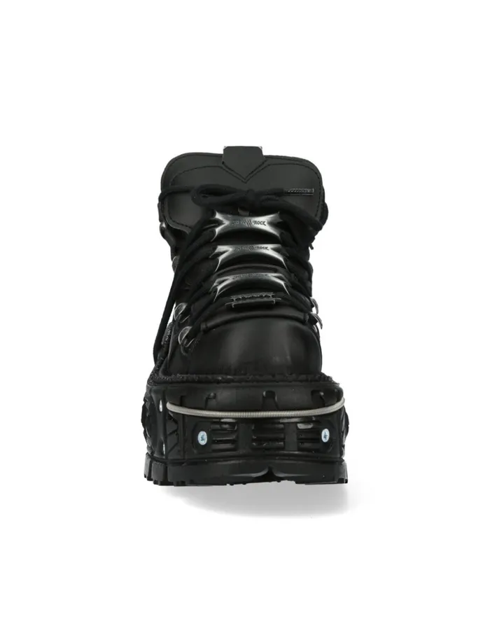 Women Ankle Boot Black Imperfect With Laces MTank006cV1 New Rock Platform Women Ankle Boot Black Imperfect With Laces MTank006cV1 New Rock Platform