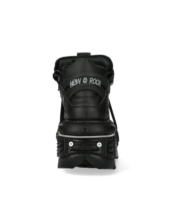 Women Ankle Boot Black Imperfect With Laces MTank006cV1 New Rock Platform Women Ankle Boot Black Imperfect With Laces MTank006cV1 New Rock Platform