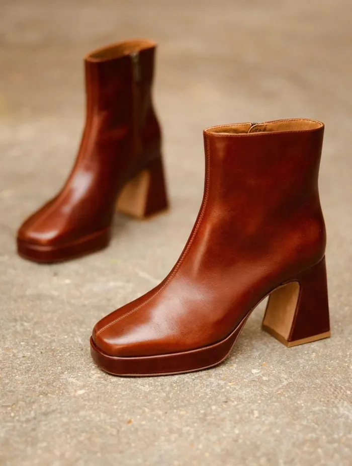 Women Ankle Boots Bobbies Ins Chestnut