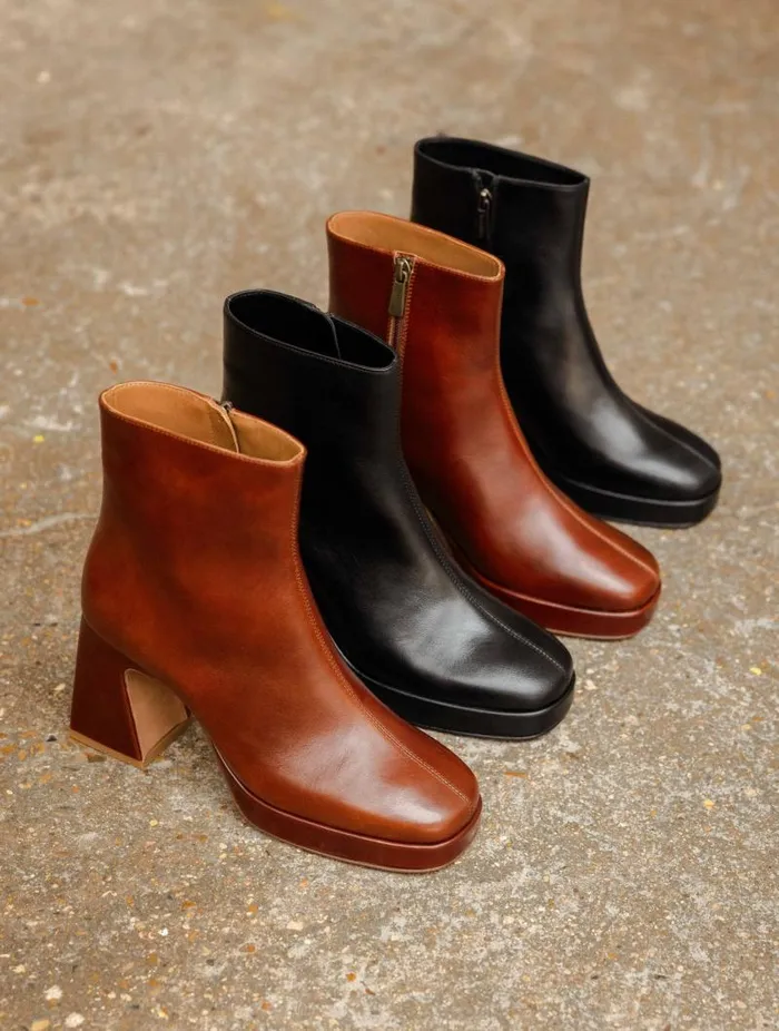 Women Ankle Boots Bobbies Ins Chestnut