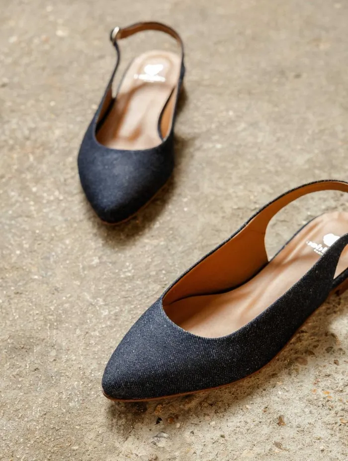 Women Ballet Flats Bobbies Paige Raw Denim Women Ballet Flats Bobbies Paige Raw Denim