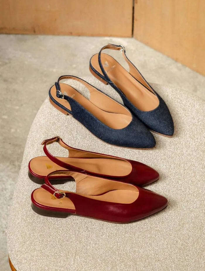 Women Ballet Flats Bobbies Paige Raw Denim Women Ballet Flats Bobbies Paige Raw Denim