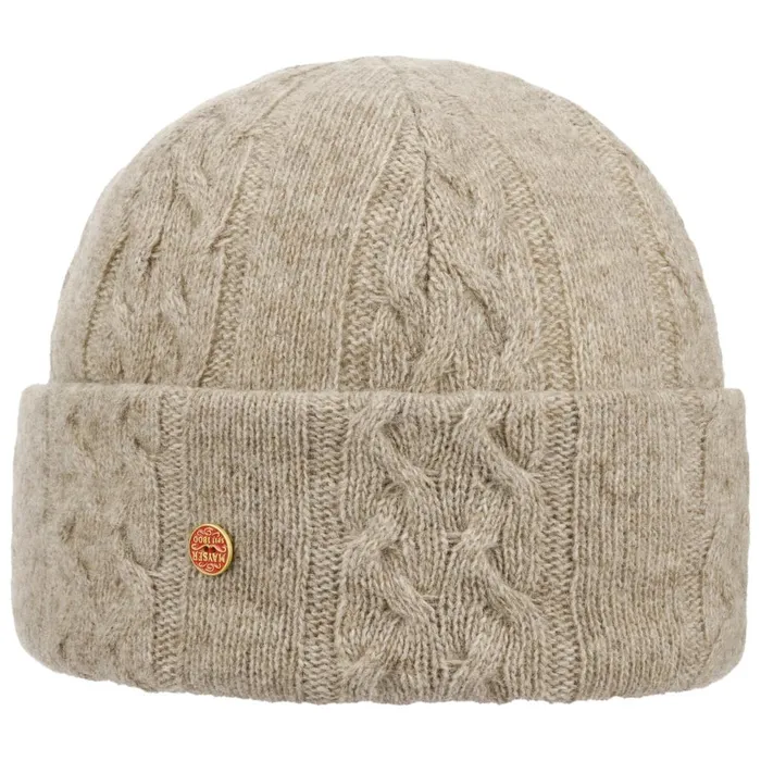 Women Beanie Hats Mayser Joyce Cable Knit Beanie Beige