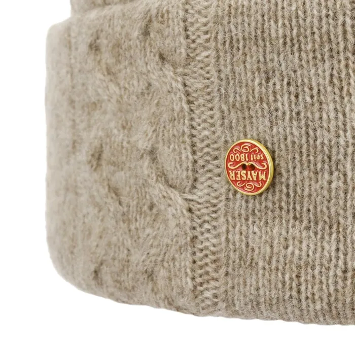 Women Beanie Hats Mayser Joyce Cable Knit Beanie Beige Women Beanie Hats Mayser Joyce Cable Knit Beanie Beige