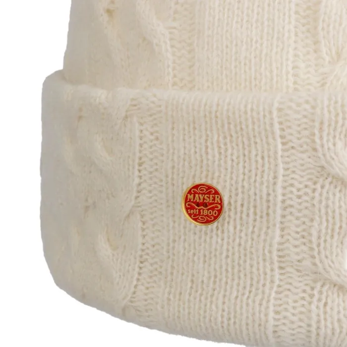 Women Beanie Hats Mayser Joyce Cable Knit Beanie Beige Women Beanie Hats Mayser Joyce Cable Knit Beanie Beige