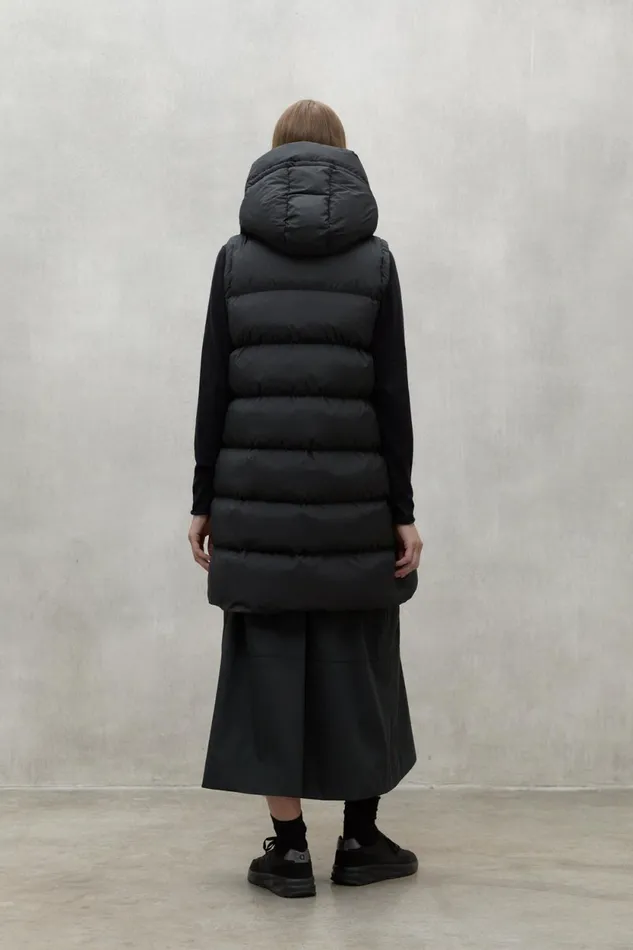 Women Black Manlie Waistcoat Ecoalf Coats And Jackets