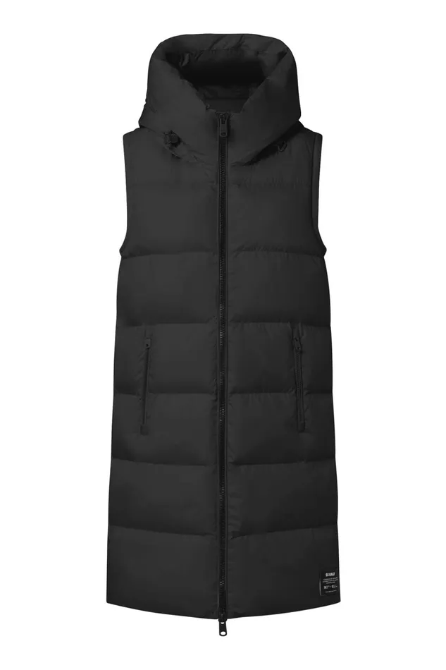 Women Black Manlie Waistcoat Ecoalf Coats And Jackets