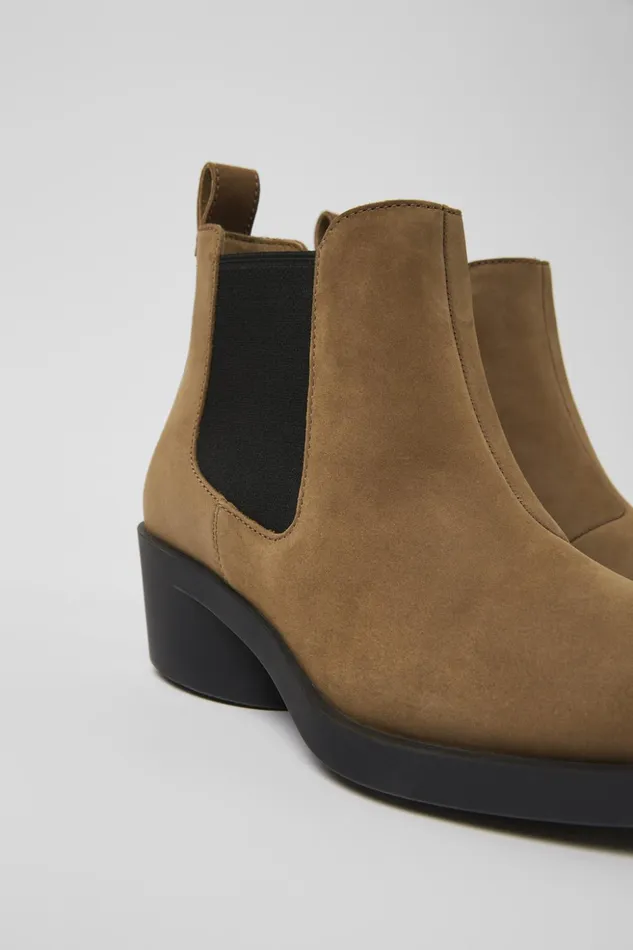 Women Bonnie Brown Nubuck Ankle Boots Camper Ankle Boots