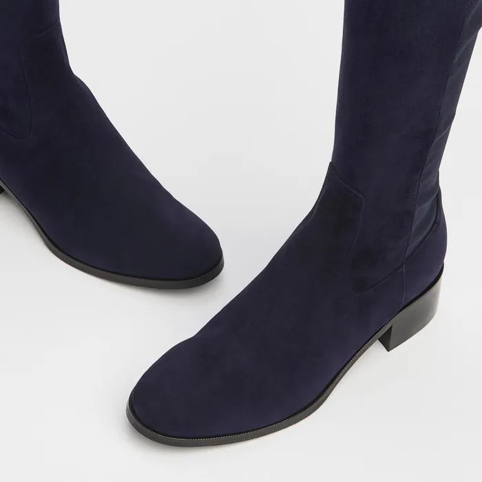 Women Boots LKBennett Bella Navy Suede and Elastic Knee Boots Navy Women Boots LKBennett Bella Navy Suede and Elastic Knee Boots Navy