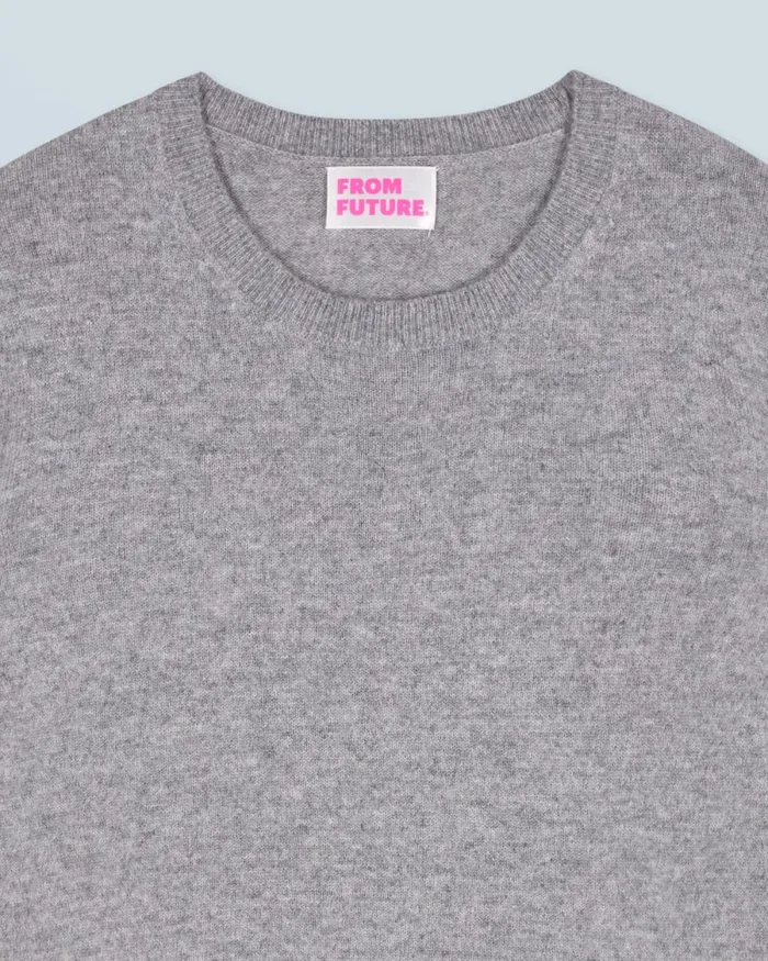 Women Cashmere Sweaters From Future Basic Crewneck Sweater Dark Heather Gray