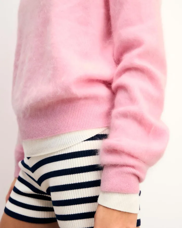 Women Cashmere Sweaters From Future Brushed Crewneck Sweater Sky Pink