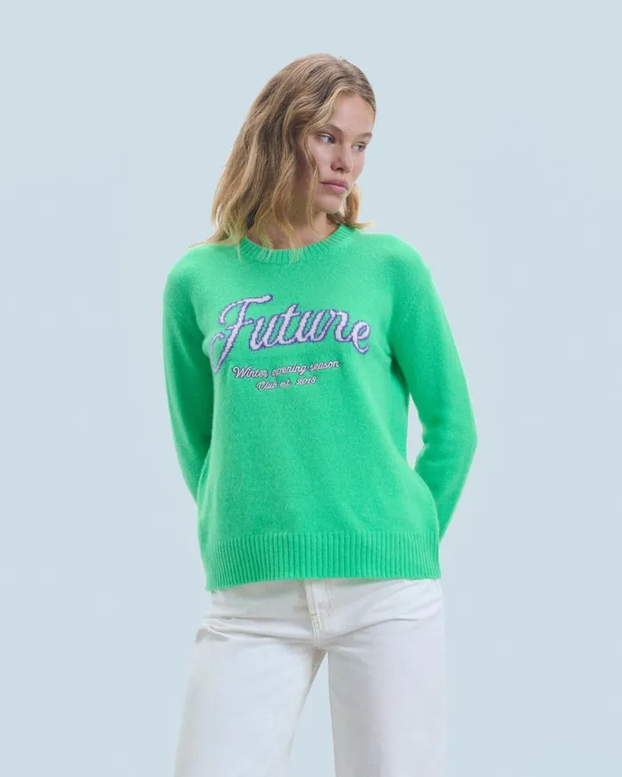 Women Cashmere Sweaters From Future Crewneck Sweater Utopic Green