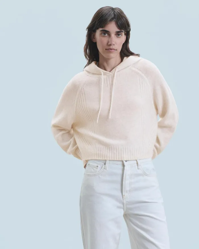 Women Cashmere Sweaters From Future Hoodie Sweater Heathered Ecru
