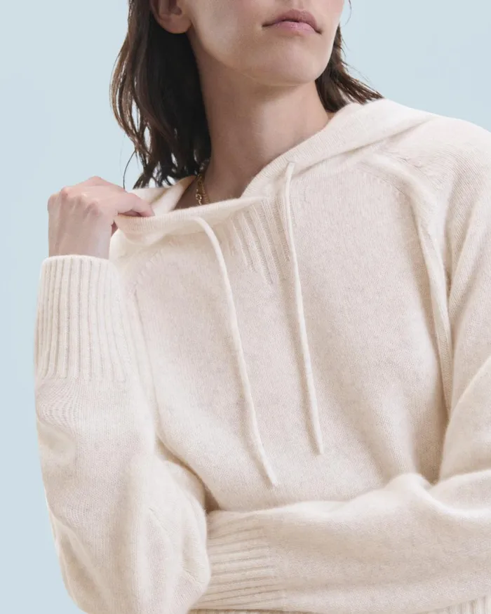 Women Cashmere Sweaters From Future Hoodie Sweater Heathered Ecru