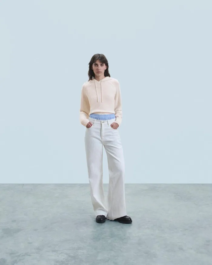 Women Cashmere Sweaters From Future Hoodie Sweater Heathered Ecru