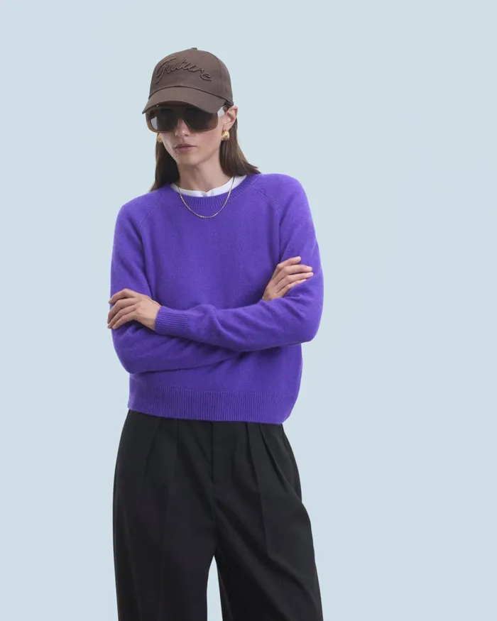Women Cashmere Sweaters From Future Light Crewneck Sweater Pop Purple