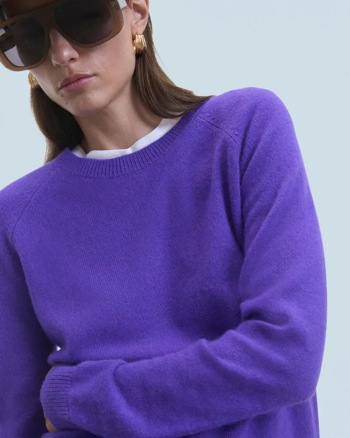 Women Cashmere Sweaters From Future Light Crewneck Sweater Pop Purple