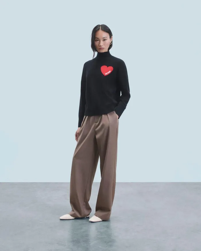 Women Cashmere Sweaters From Future Light Heart Mock Neck Sweater Magic Lilac