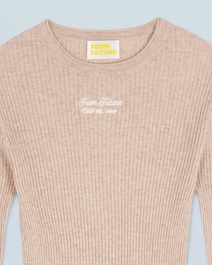 Women Cashmere Sweaters From Future Second Skin Crewneck Sweater Heather Beige