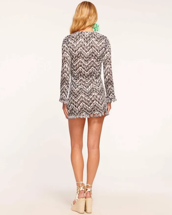 Women Cassie Coverup Mini Dress Black Chevron Ramy Brook Swimwear Women Cassie Coverup Mini Dress Black Chevron Ramy Brook Swimwear