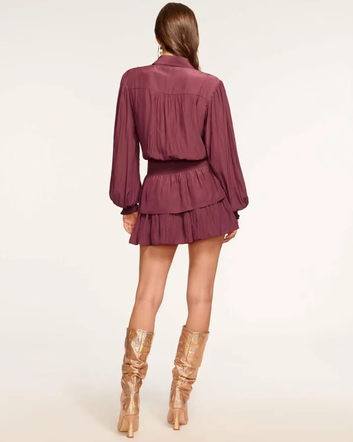 Women Charlie Button Down Mini Dress Cabernet Ramy Brook Dresses Women Charlie Button Down Mini Dress Cabernet Ramy Brook Dresses