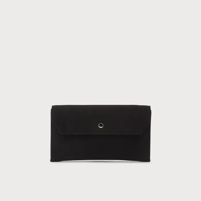 Women Clutch Bags LKBennett Dora Black Suede Envelope Clutch
