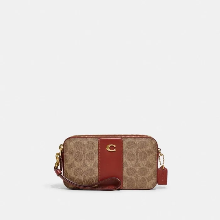 Women Clutches Coach Kira Crossbody In Colorblock Signature Canvas Brasstanrust Women Clutches Coach Kira Crossbody In Colorblock Signature Canvas Brasstanrust
