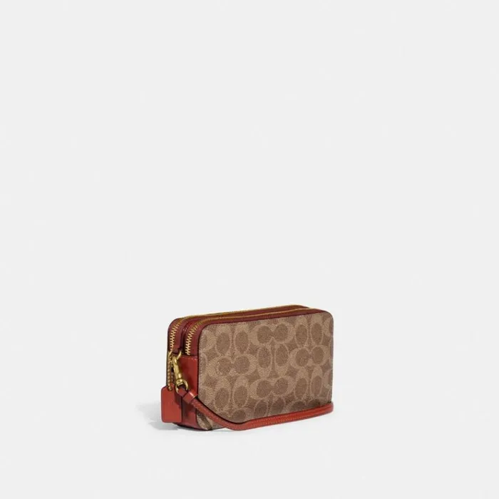Women Clutches Coach Kira Crossbody In Colorblock Signature Canvas Brasstanrust Women Clutches Coach Kira Crossbody In Colorblock Signature Canvas Brasstanrust