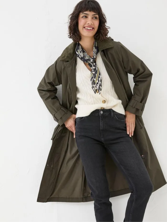 Women Coats and Jackets Fat Face Audrey Green Trench Coat