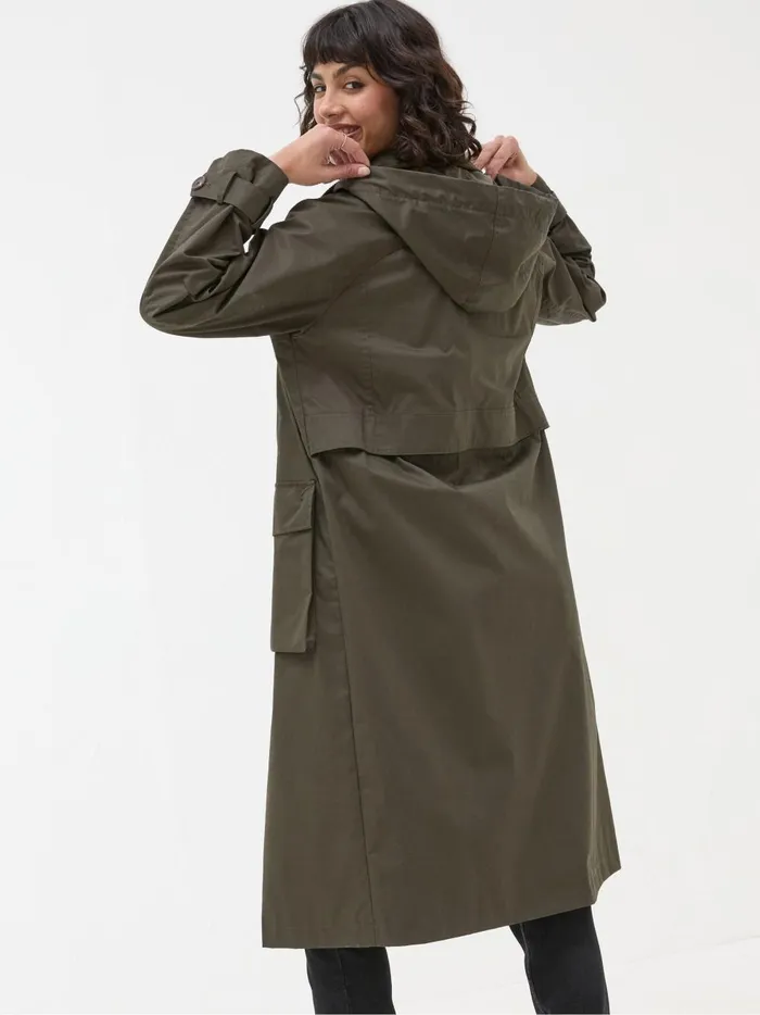 Women Coats and Jackets Fat Face Audrey Green Trench Coat