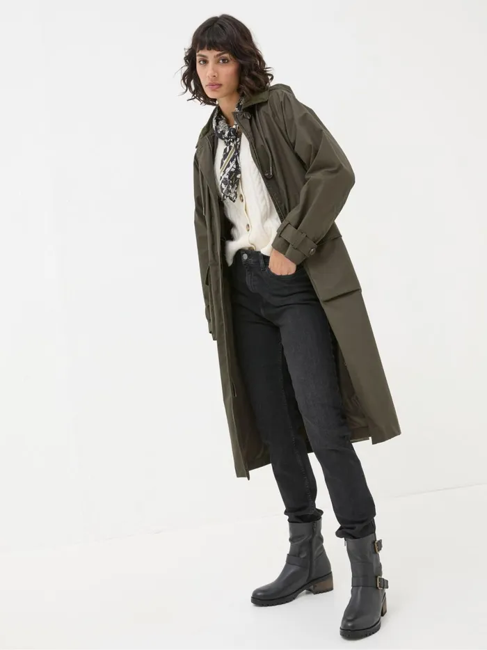 Women Coats and Jackets Fat Face Audrey Green Trench Coat