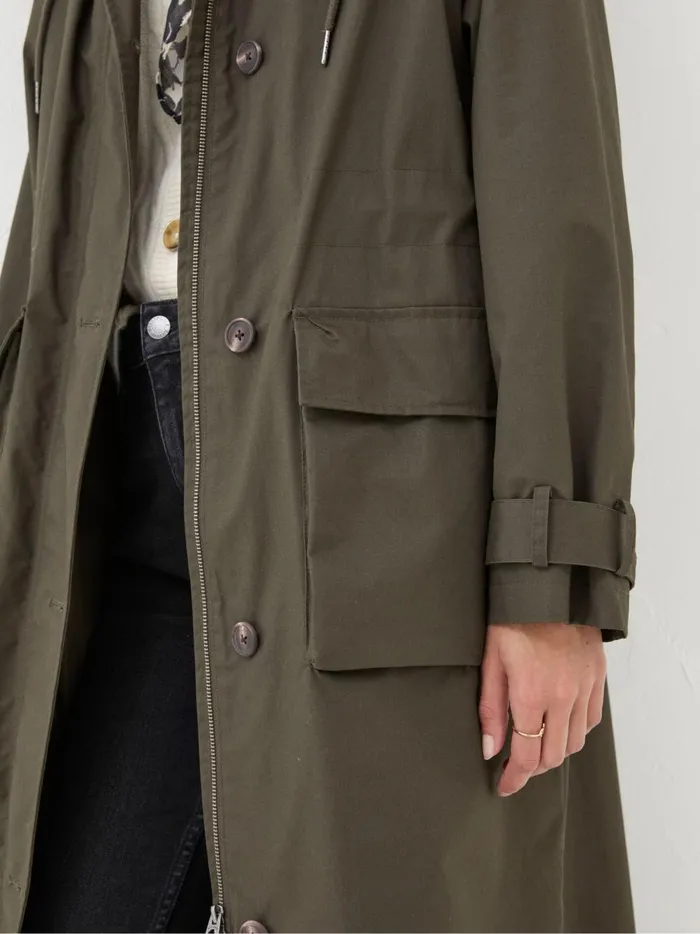 Women Coats and Jackets Fat Face Audrey Green Trench Coat