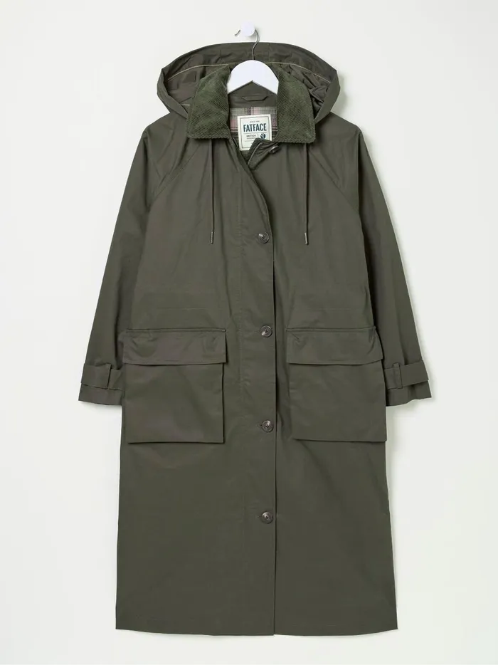 Women Coats and Jackets Fat Face Audrey Green Trench Coat