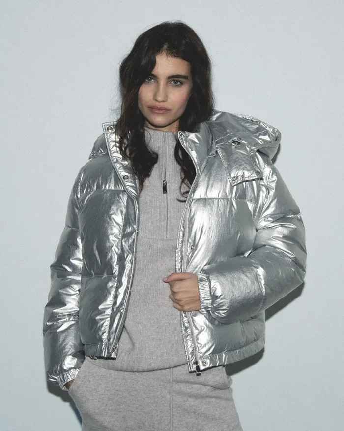 Women Coats and Jackets From Future Outerwear Craquele Down Jacket Silver