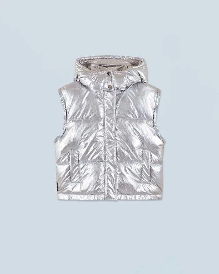 Women Coats and Jackets From Future Outerwear Craquele Down Jacket Silver