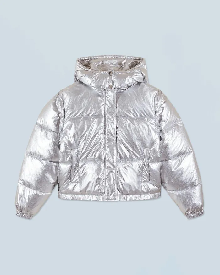 Women Coats and Jackets From Future Outerwear Craquele Down Jacket Silver
