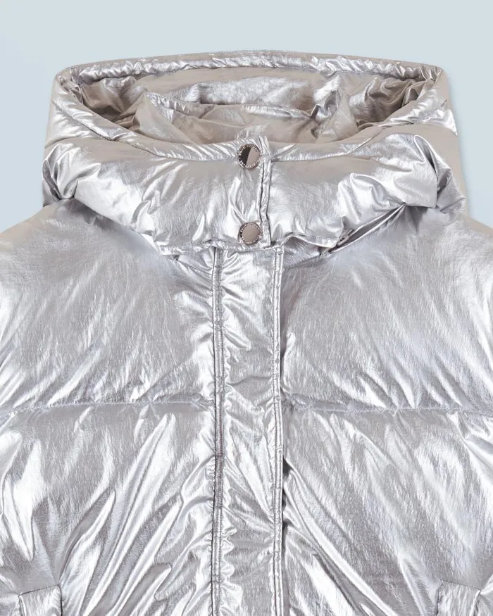Women Coats and Jackets From Future Outerwear Craquele Down Jacket Silver