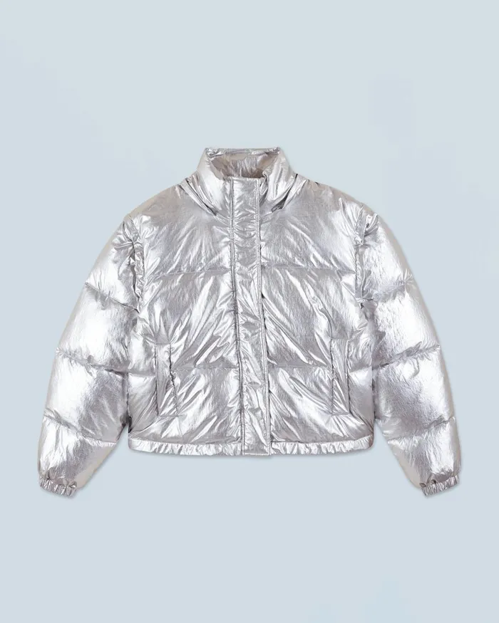 Women Coats and Jackets From Future Outerwear Craquele Down Jacket Silver