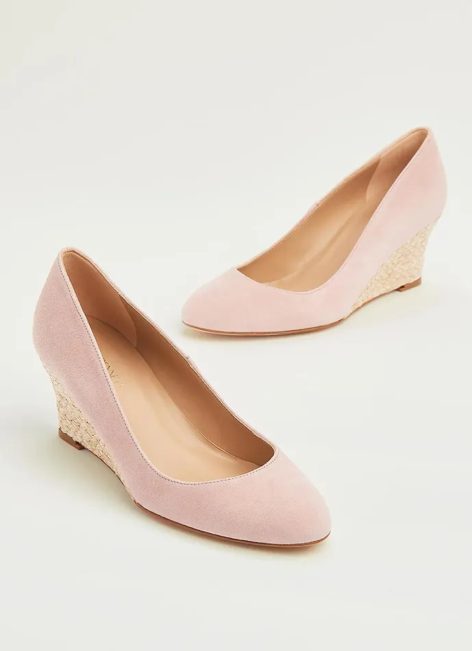 Women Court Shoes LKBennett Eevi Pink Suede Espadrille Wedges Pink Women Court Shoes LKBennett Eevi Pink Suede Espadrille Wedges Pink