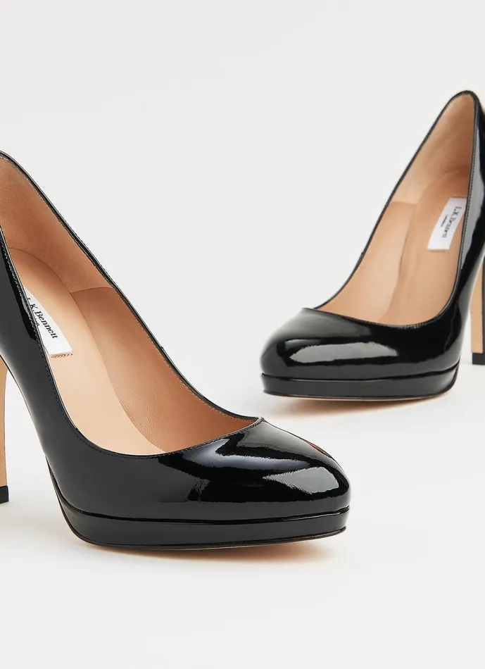 Women Court Shoes LKBennett Sledge Black Patent Platform Courts Black Women Court Shoes LKBennett Sledge Black Patent Platform Courts Black