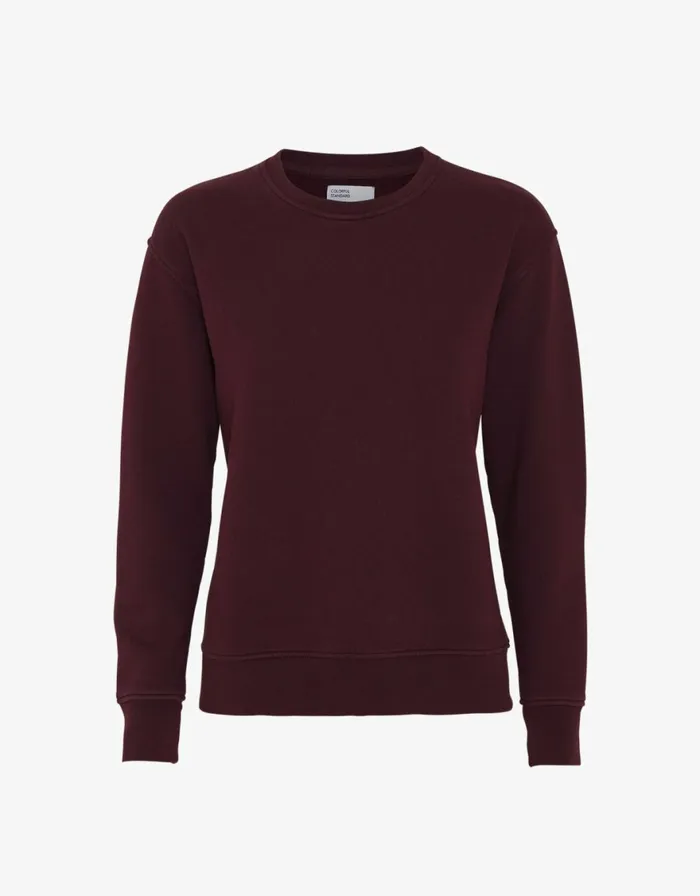 Women Crewneck Sweatshirts Colorful Standard Women Classic Organic Crew Oxblood Red Women Crewneck Sweatshirts Colorful Standard Women Classic Organic Crew Oxblood Red