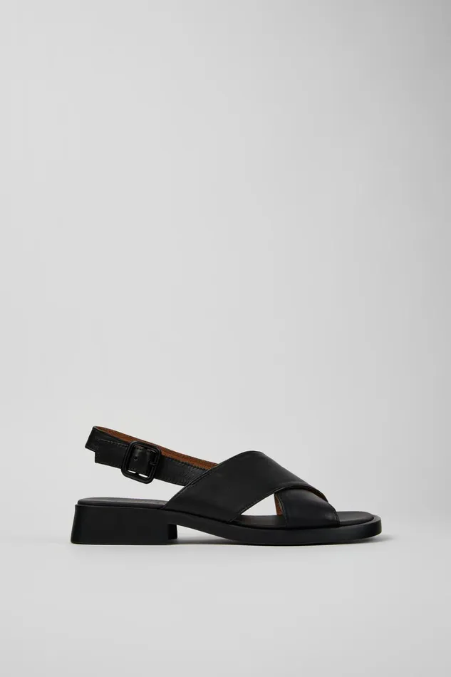 Women Dana Black Leather Sandals Camper Sandals Women Dana Black Leather Sandals Camper Sandals